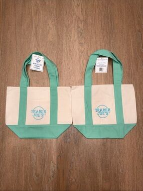 Trader Joe’s Mint Green Canvas Tote Bags